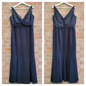 Wayne Clark Vintage Black Trumpet Front Twist Gown size 16 NO SIZE TAG